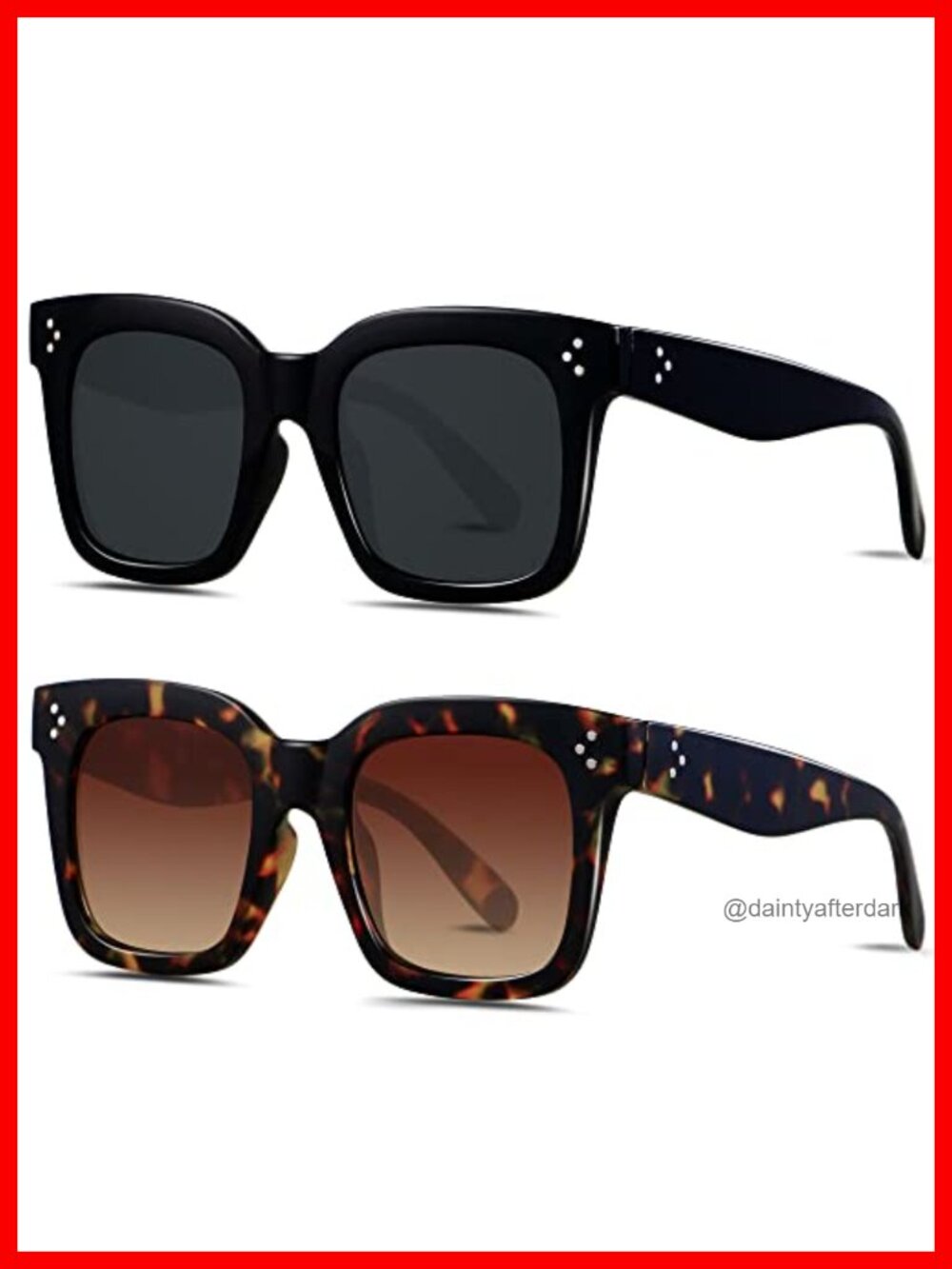 Oversized Square Sunglasses Women UV400 Protection Wide Frame Shades